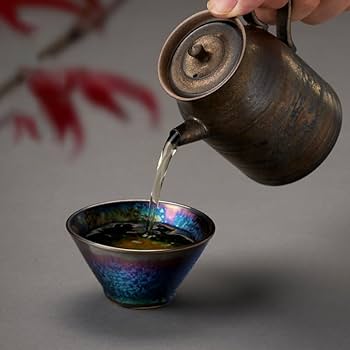Amazon.co.jp: 抹茶碗 抹茶茶碗 天目茶碗 曜変天目茶碗 茶道具